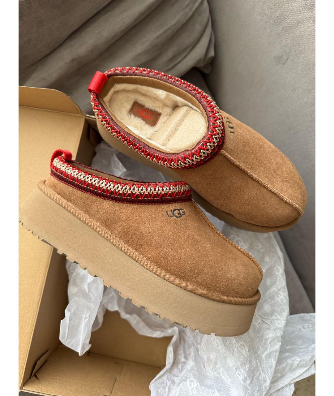 UGG AUSTRALIA Коричневые замшевые сабо, фото 8