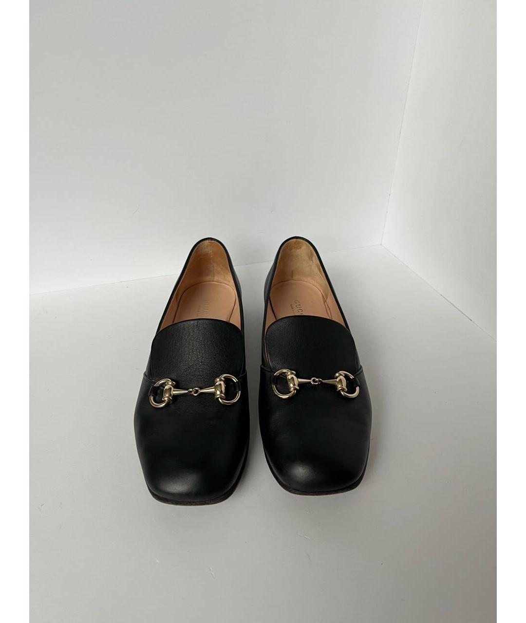 GUCCI Черные кожаные туфли, фото 2