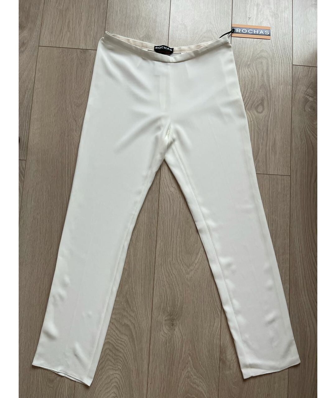 ROCHAS Белые вискозные прямые брюки, фото 4