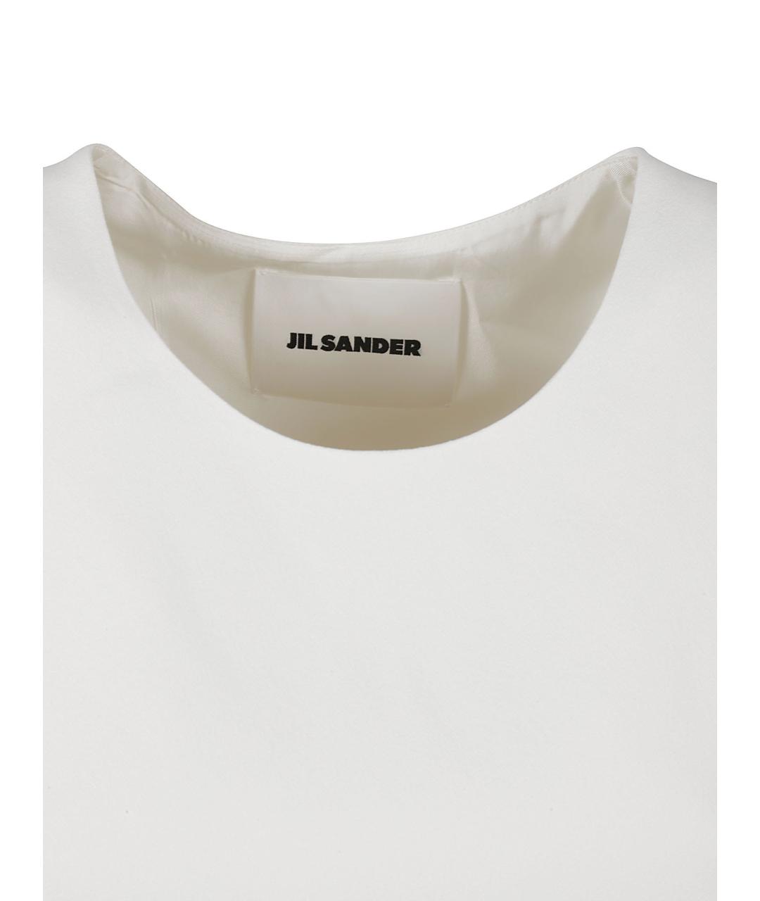 JIL SANDER Белое вискозное повседневное платье, фото 3