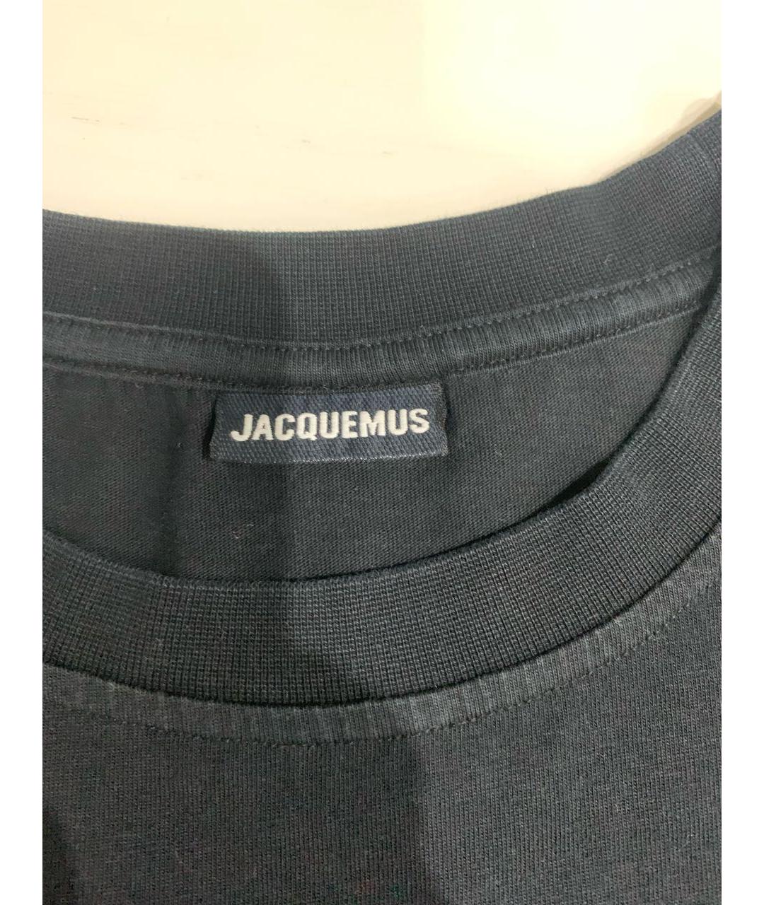 JACQUEMUS Черная хлопковая футболка, фото 4