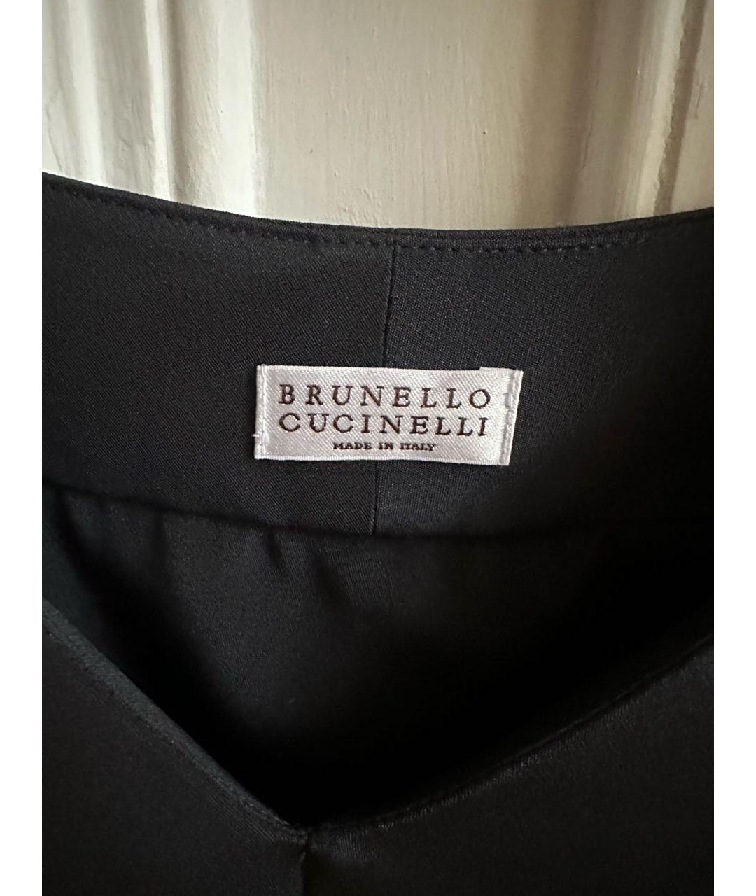 BRUNELLO CUCINELLI Черная шелковая блузы, фото 3