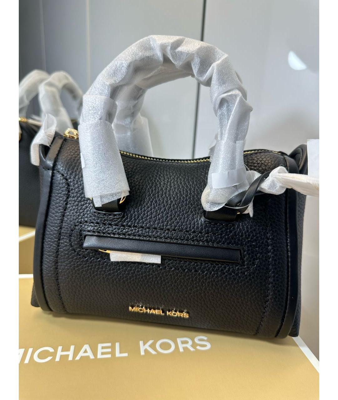 MICHAEL KORS Черная кожаная сумка через плечо, фото 8