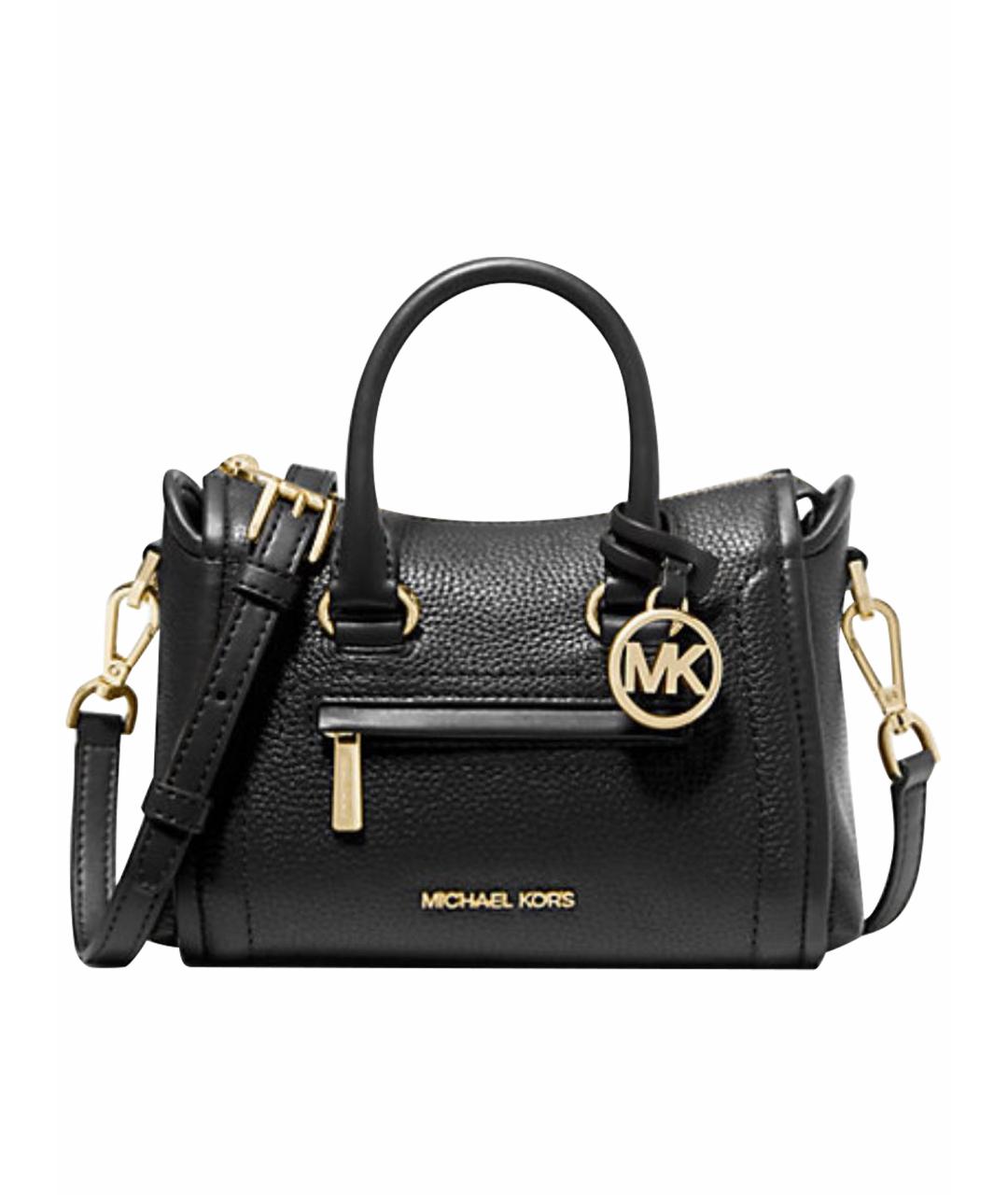 MICHAEL KORS Черная кожаная сумка через плечо, фото 1