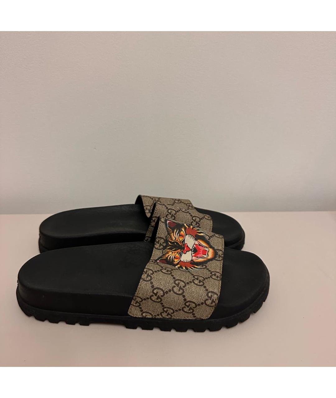 GUCCI Черные шлепанцы, фото 5