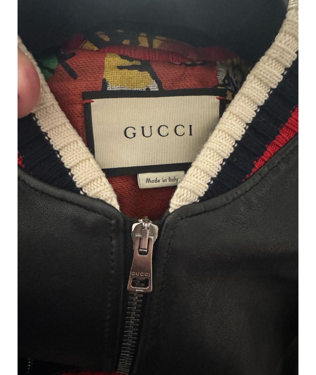 GUCCI Черная кожаная куртка, фото 3