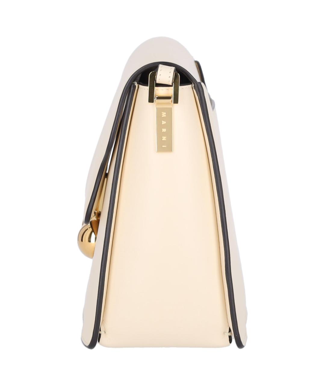 MARNI Бежевая кожаная сумка через плечо, фото 5