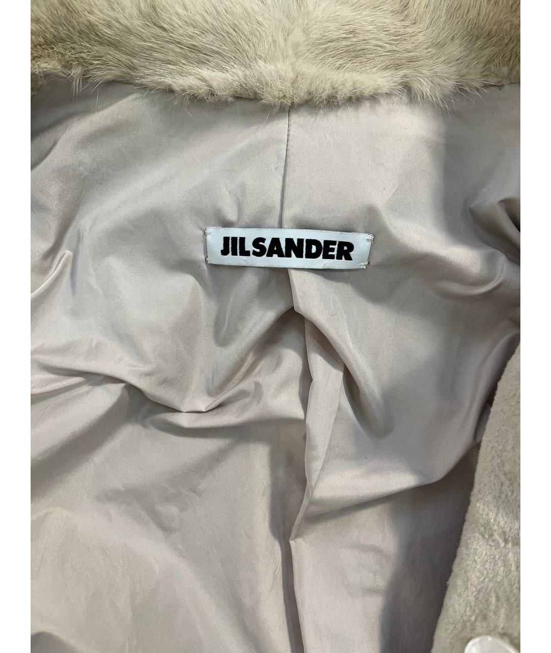 JIL SANDER Бежевая меховая шуба, фото 3