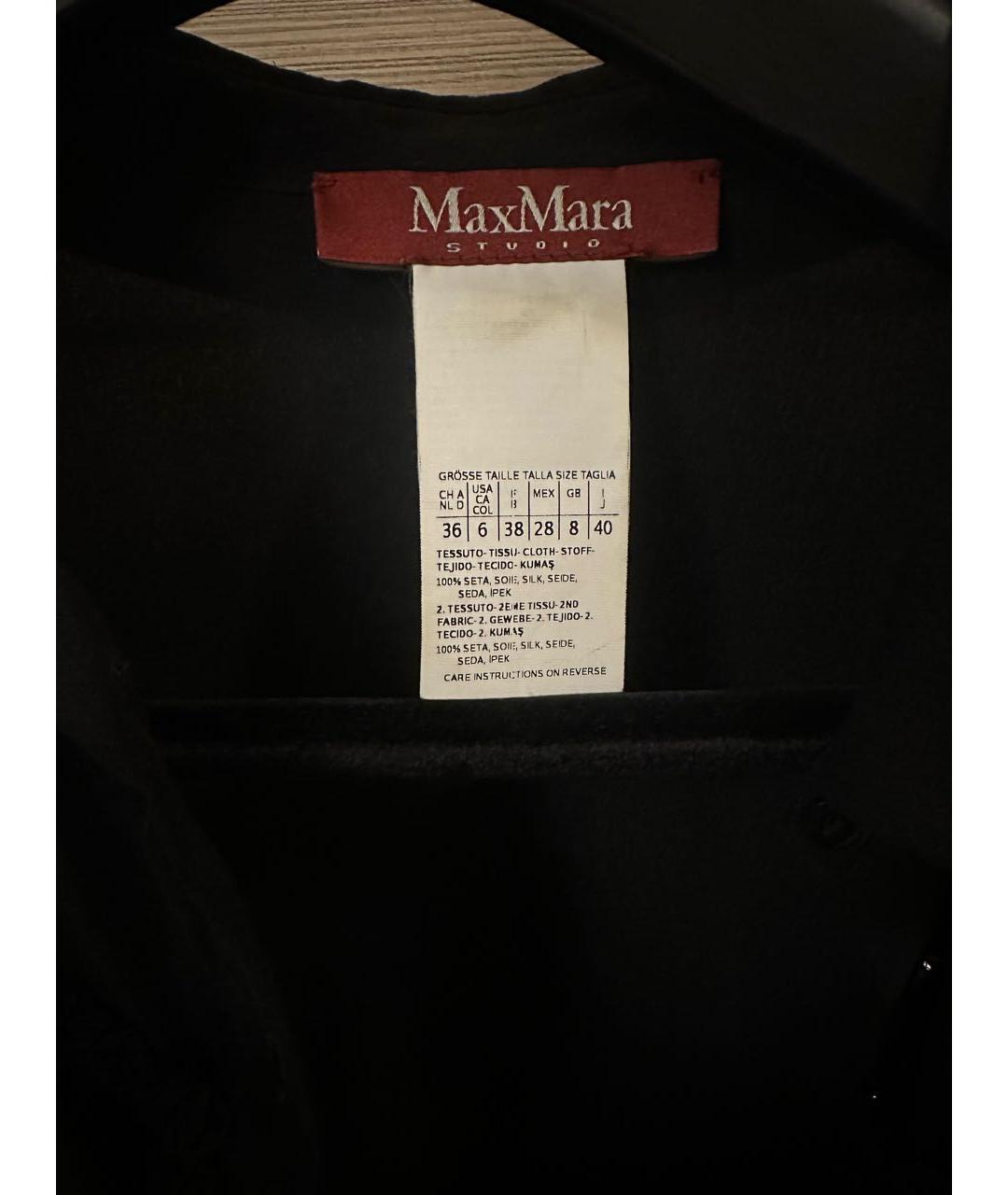 MAX MARA Черная шелковая блузы, фото 3