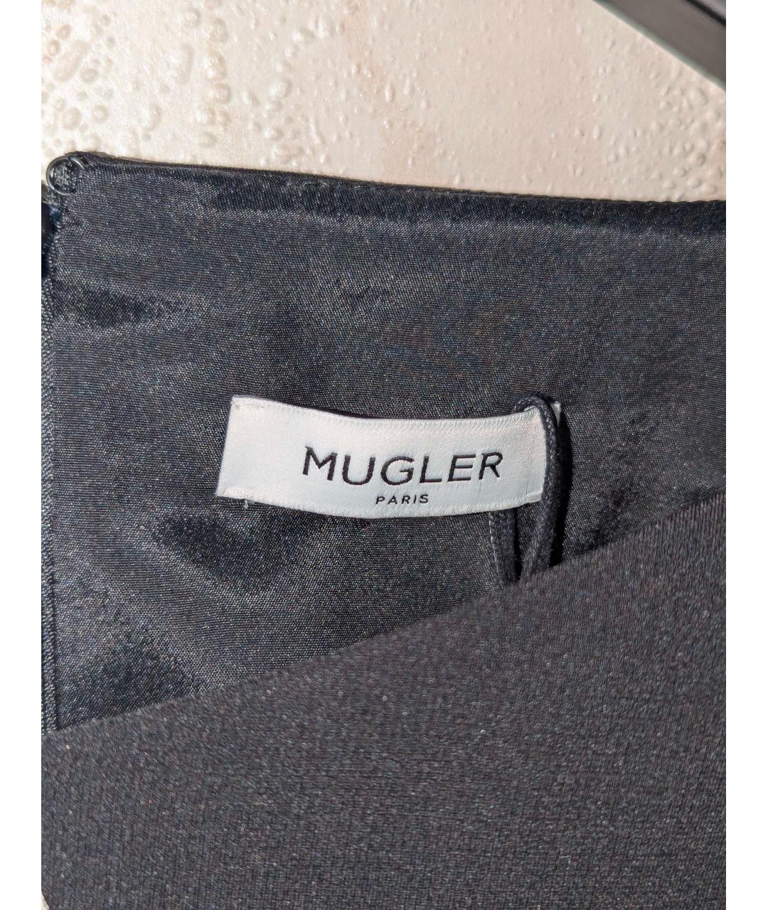 MUGLER Черное полиэстеровое повседневное платье, фото 3