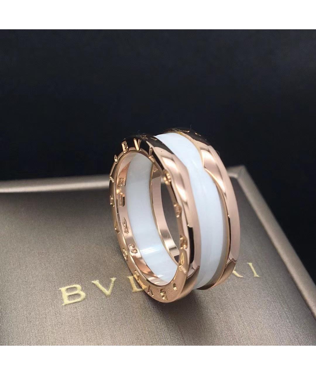 BVLGARI Белое кольцо из розового золота, фото 5