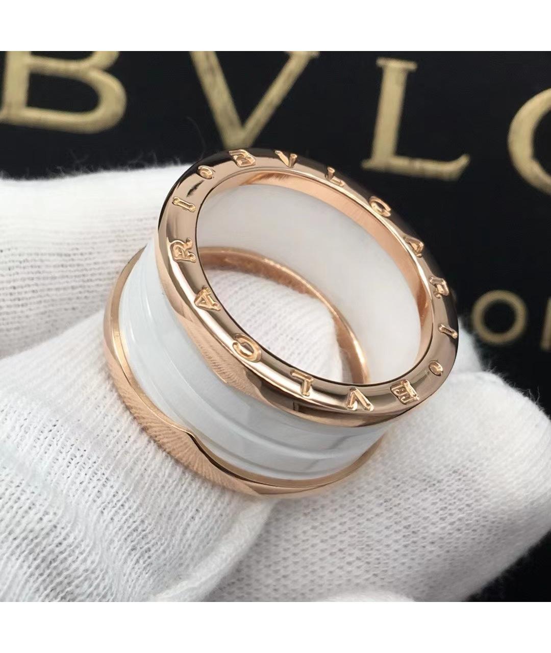 BVLGARI Белое кольцо из розового золота, фото 2