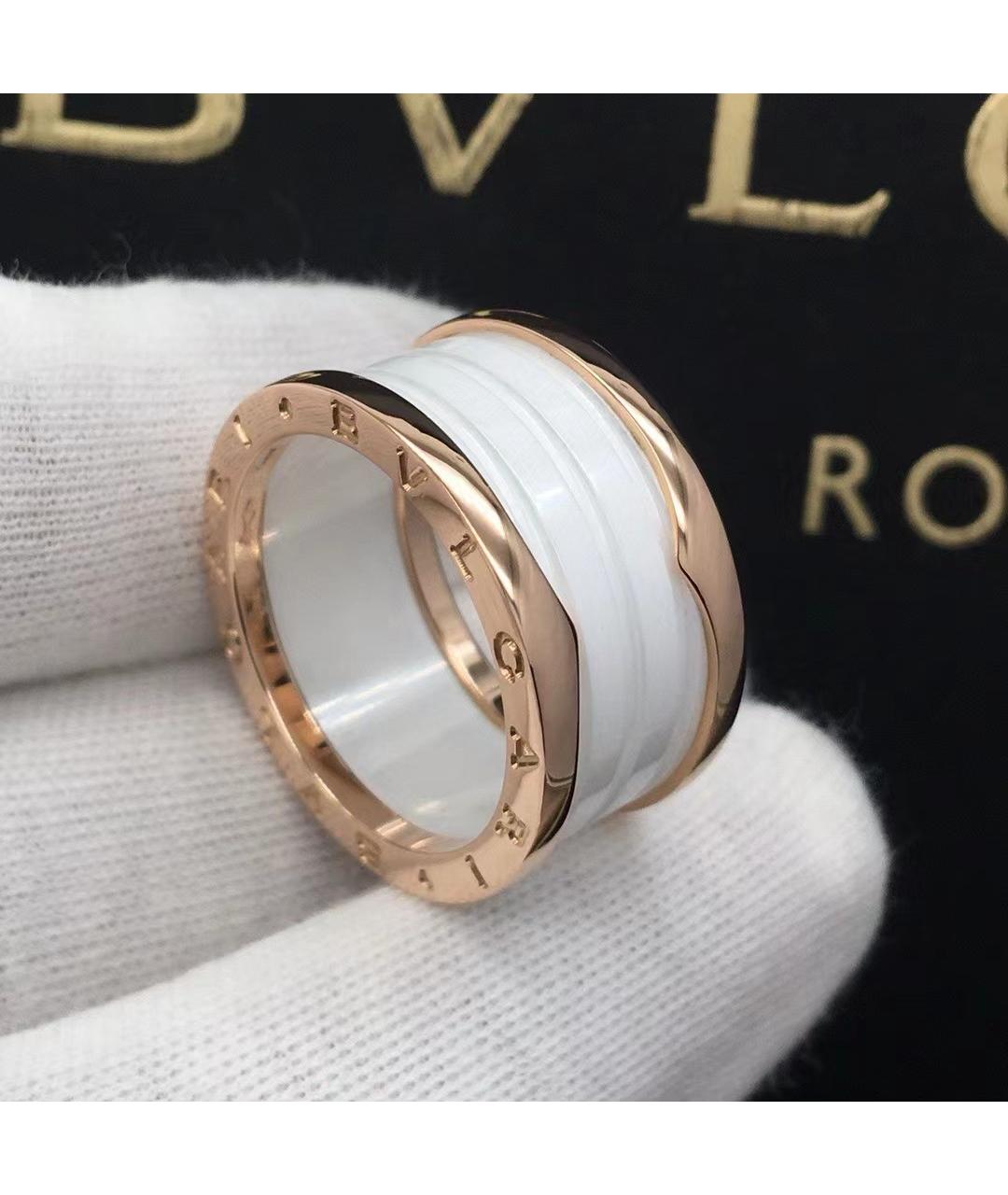 BVLGARI Белое кольцо из розового золота, фото 5