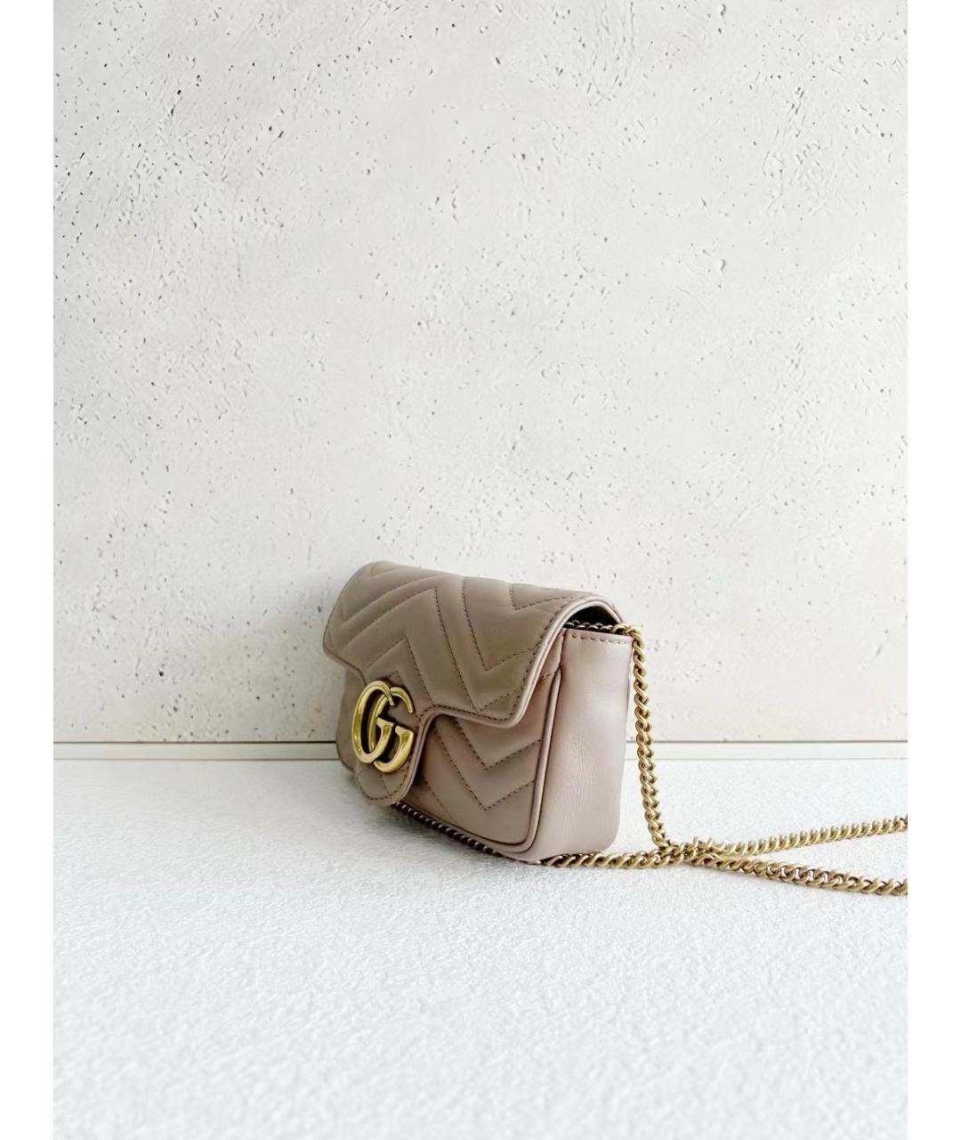 GUCCI Бежевая кожаная сумка через плечо, фото 3