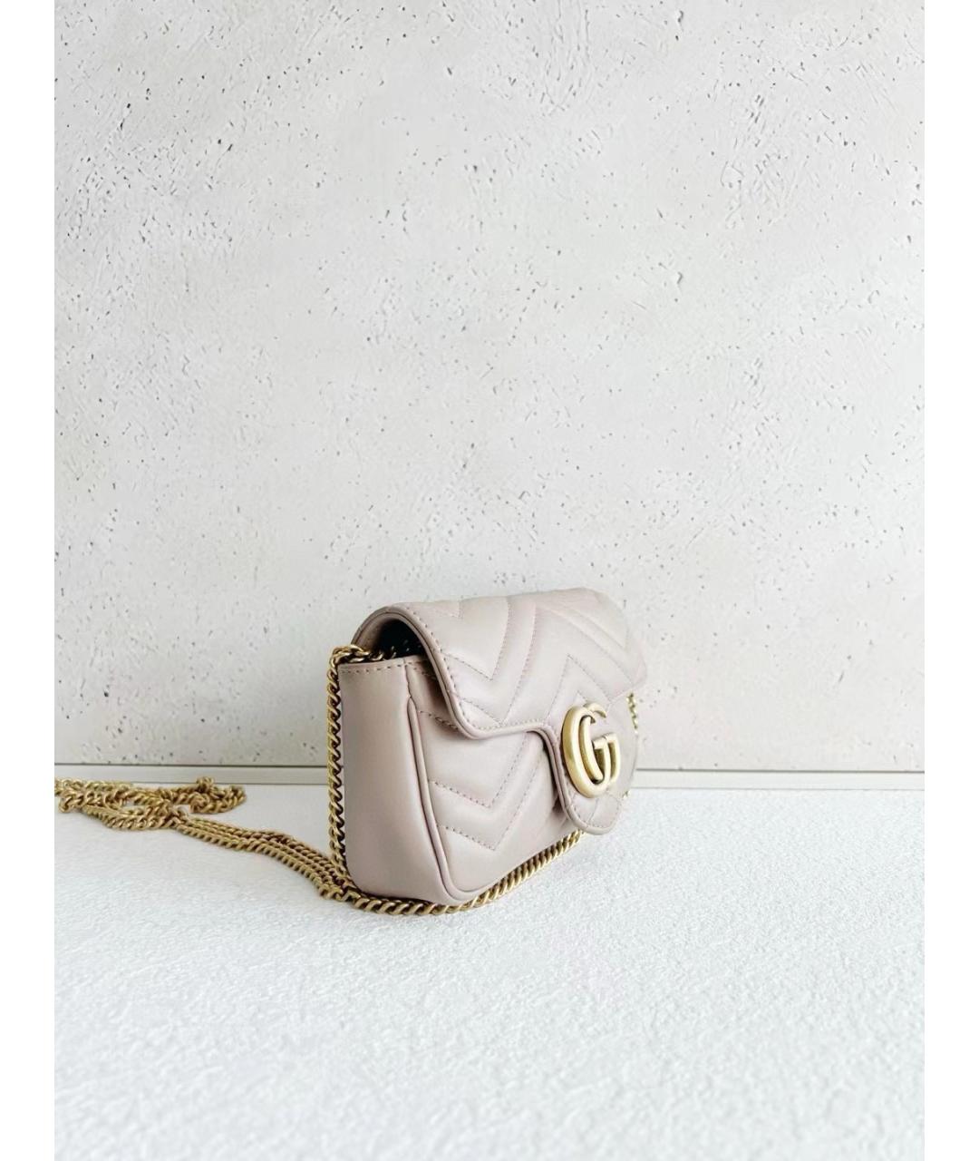 GUCCI Бежевая кожаная сумка через плечо, фото 4