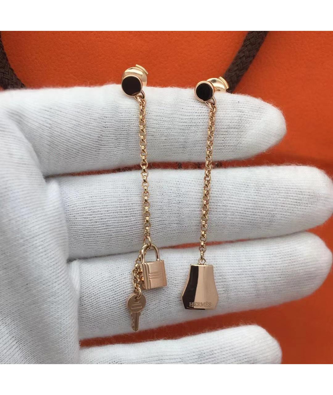 HERMES Золотые серьги из розового золота, фото 5