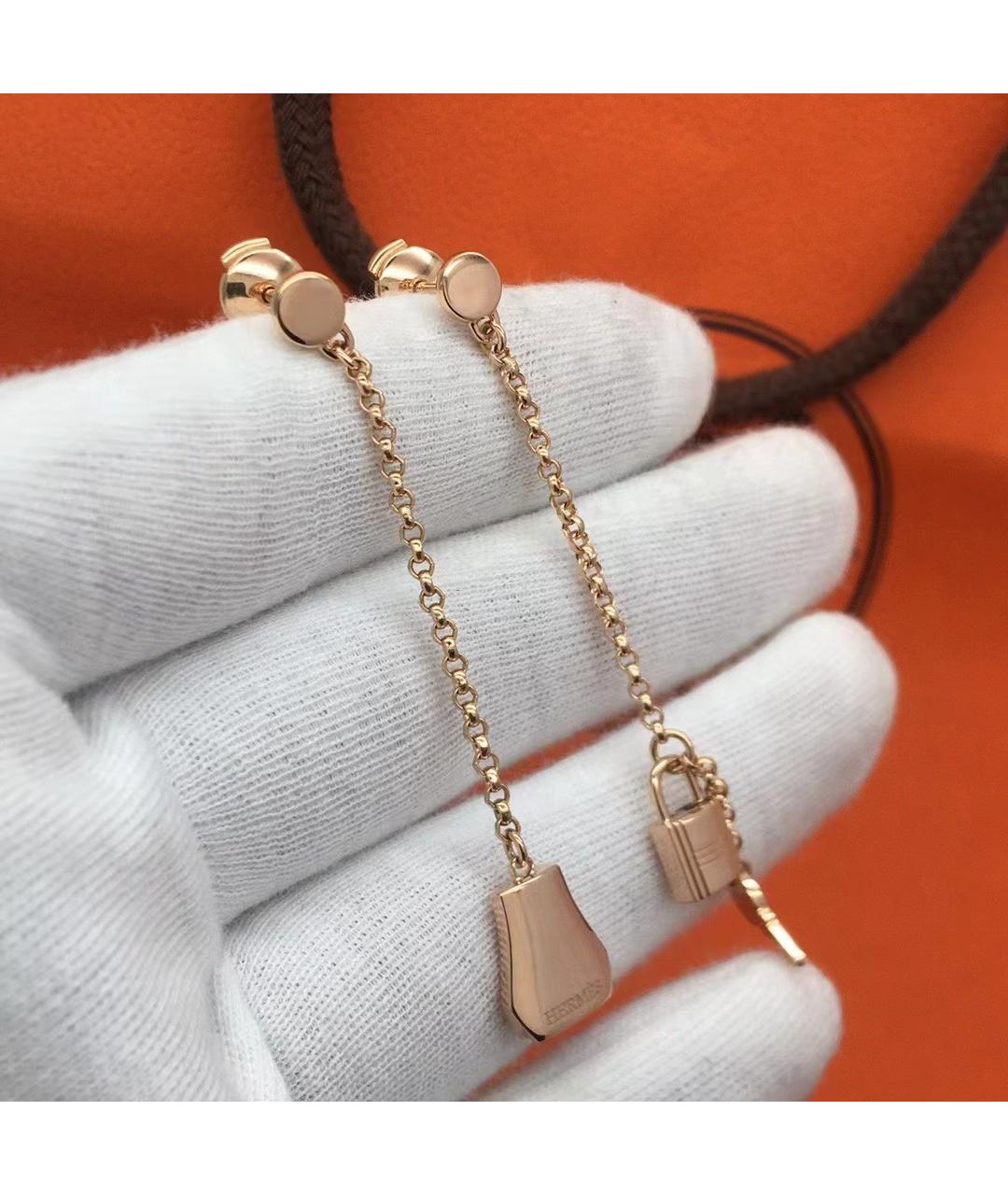 HERMES Золотые серьги из розового золота, фото 2