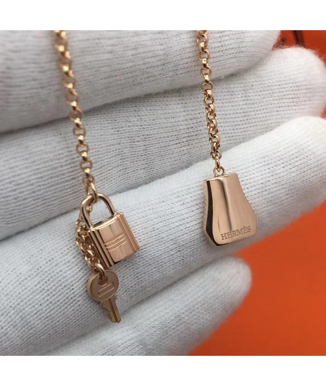 HERMES Золотые серьги из розового золота, фото 4