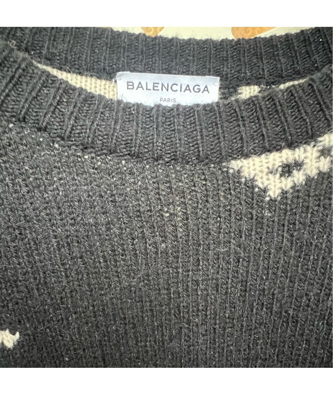 BALENCIAGA Антрацитовый шерстяной джемпер / свитер, фото 3