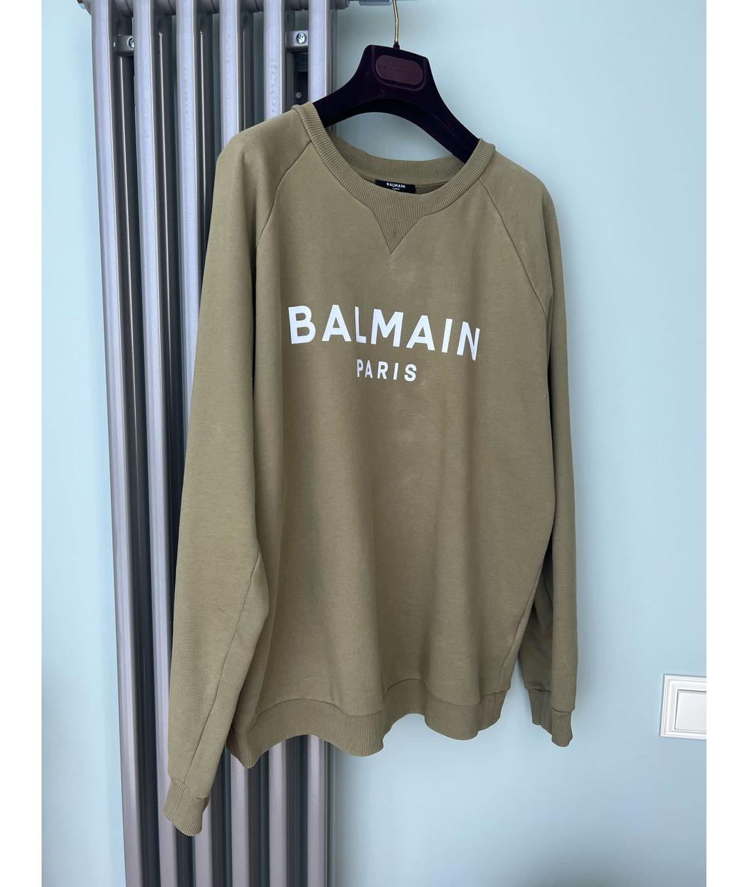 BALMAIN Коричневый хлопковый джемпер / свитер, фото 4