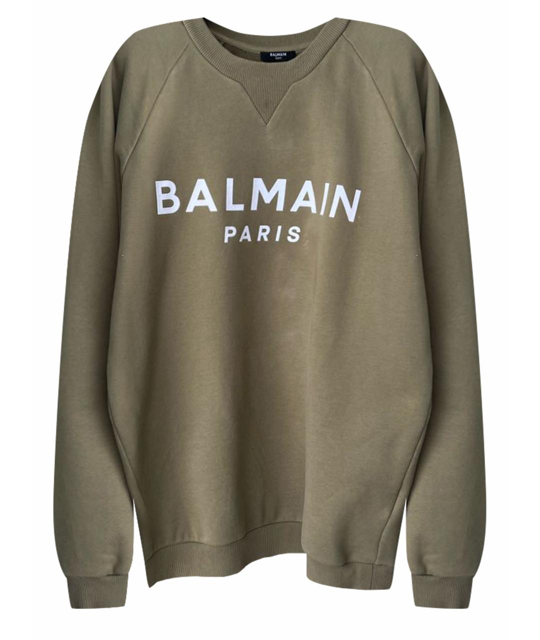 BALMAIN Коричневый хлопковый джемпер / свитер, фото 1