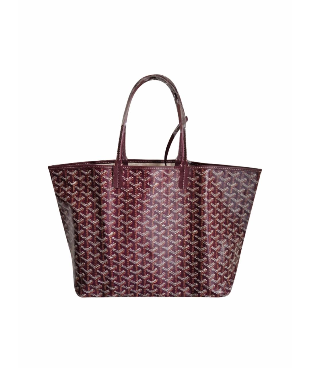 GOYARD Бордовая кожаная сумка тоут, фото 1