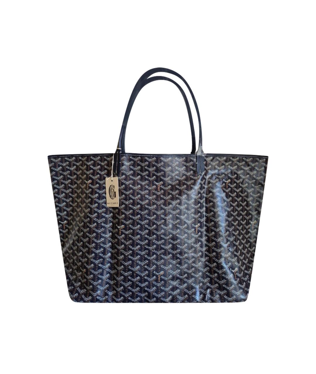 GOYARD Темно-синяя кожаная сумка тоут, фото 1