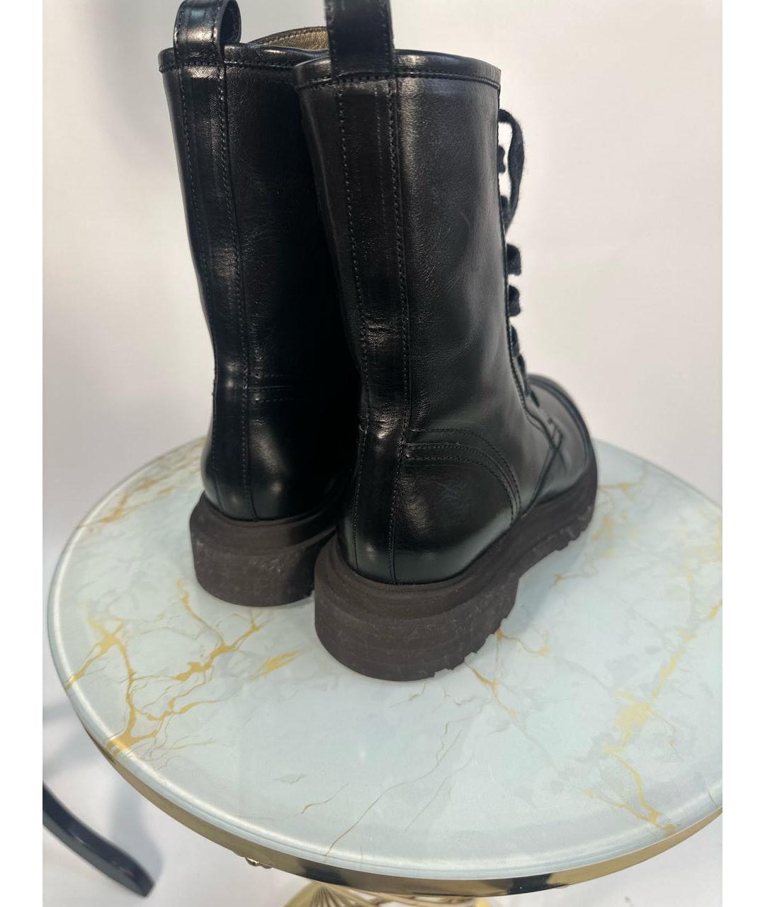 BRUNELLO CUCINELLI Черные кожаные ботинки, фото 3