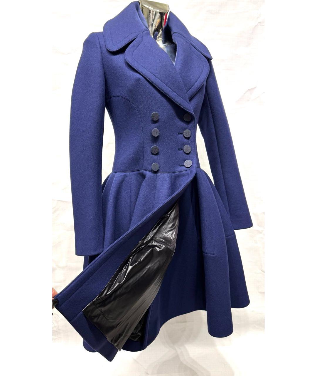 ALAIA Темно-синее шерстяное пальто, фото 3