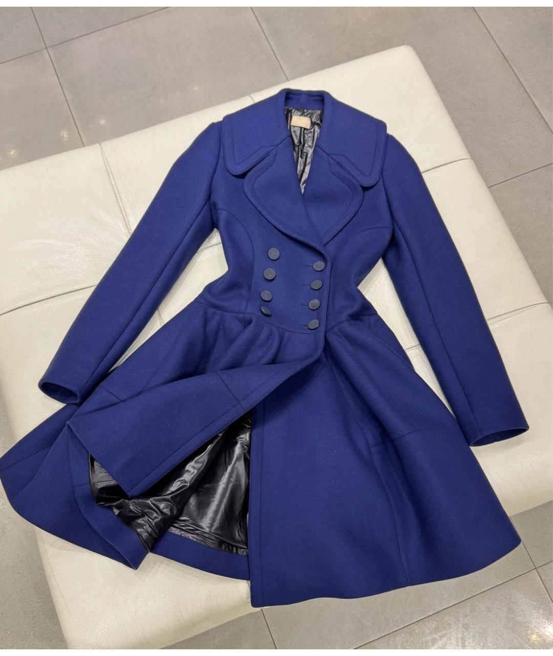 ALAIA Темно-синее шерстяное пальто, фото 6