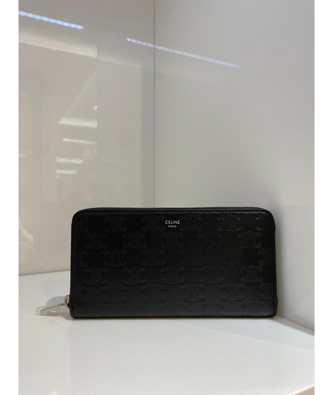 CELINE Черный кожаный кошелек, фото 3