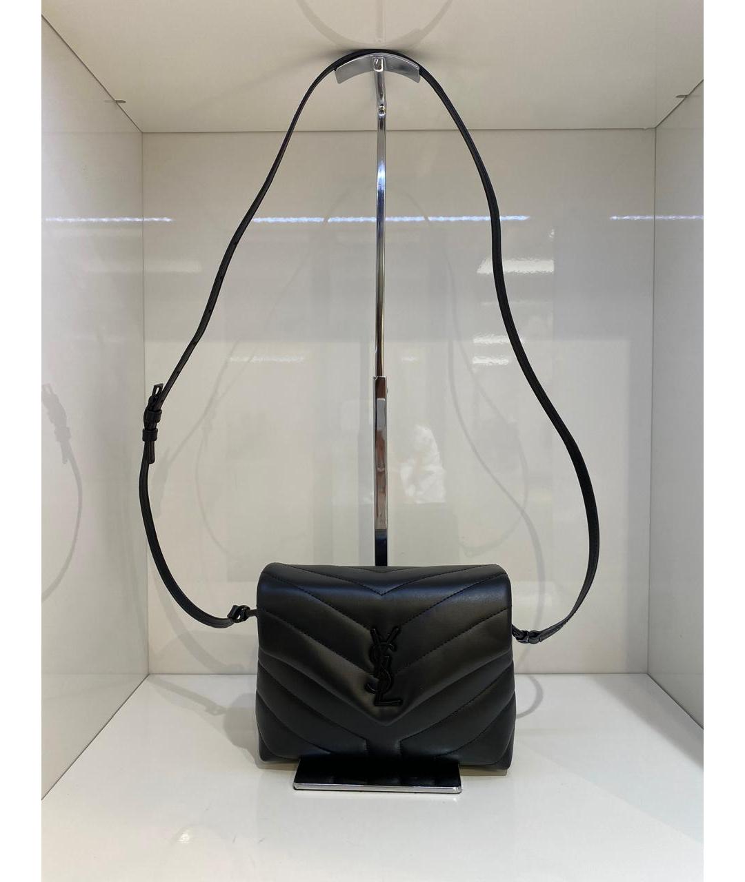SAINT LAURENT Черная кожаная сумка через плечо, фото 7