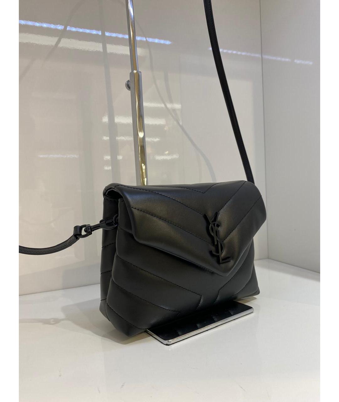 SAINT LAURENT Черная кожаная сумка через плечо, фото 8
