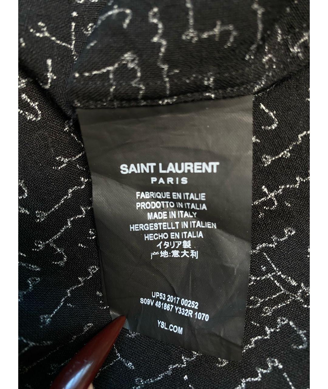 SAINT LAURENT Черная хлопковая классическая рубашка, фото 5