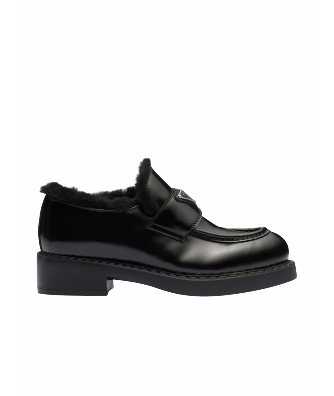 PRADA Черные кожаные лоферы, фото 1