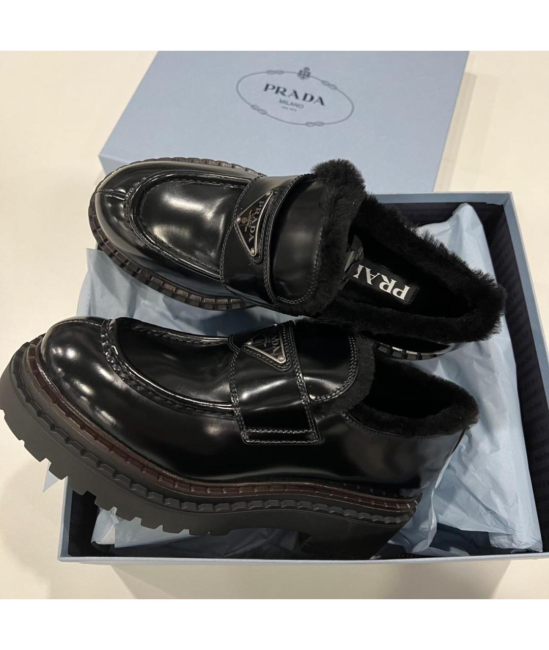 PRADA Черные кожаные лоферы, фото 6