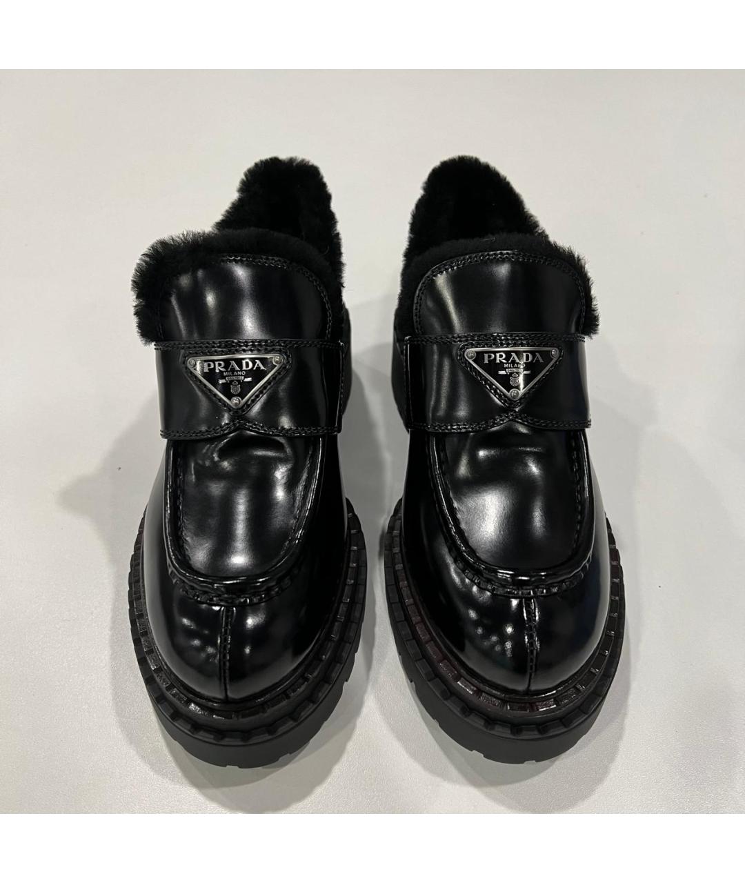 PRADA Черные кожаные лоферы, фото 4