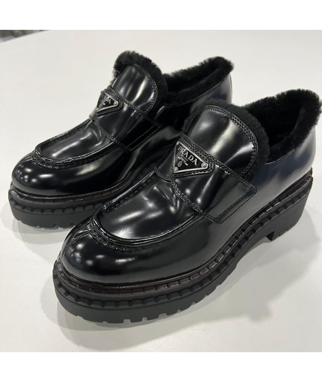 PRADA Черные кожаные лоферы, фото 7