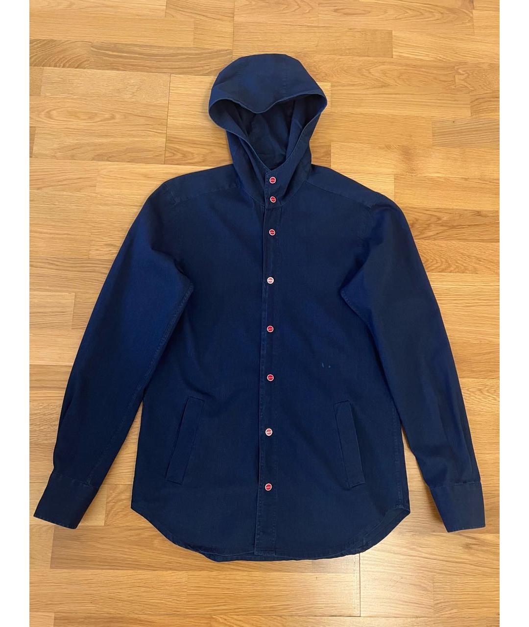 KITON Темно-синяя хлопковая кэжуал рубашка, фото 8