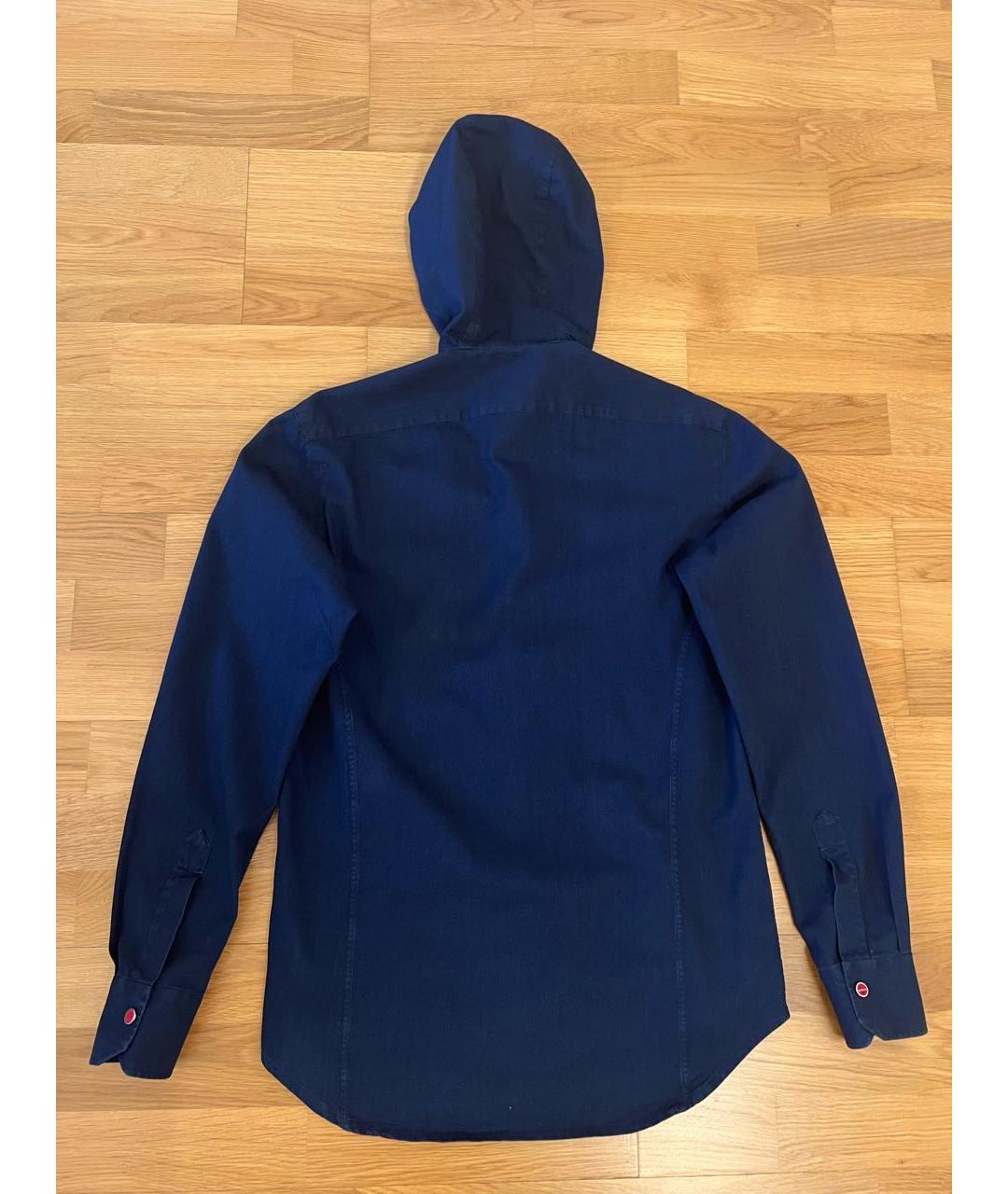 KITON Темно-синяя хлопковая кэжуал рубашка, фото 2