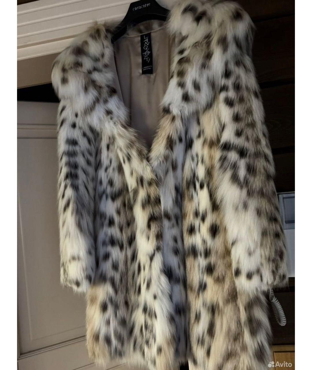 LANGIOTTI Белая меховая шуба, фото 8