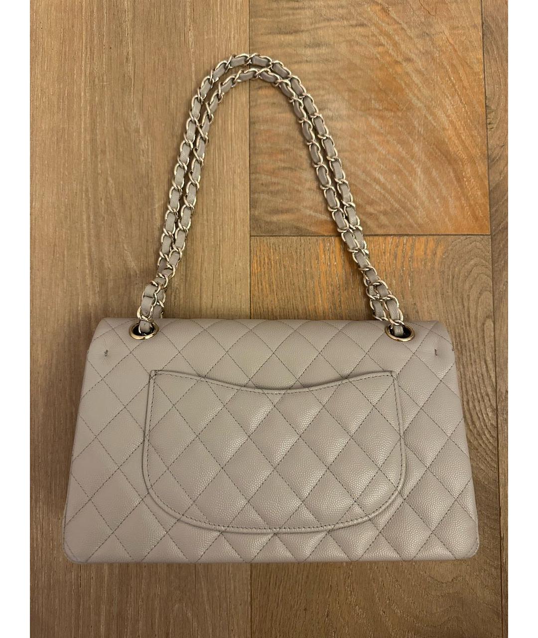 CHANEL Серая кожаная сумка через плечо, фото 3