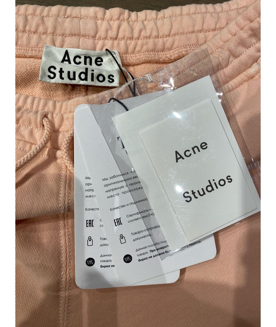 ACNE STUDIOS Розовые хлопковые спортивные брюки и шорты, фото 6