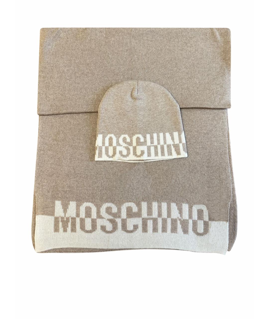 MOSCHINO Бежевая шерстяная шапка, фото 1