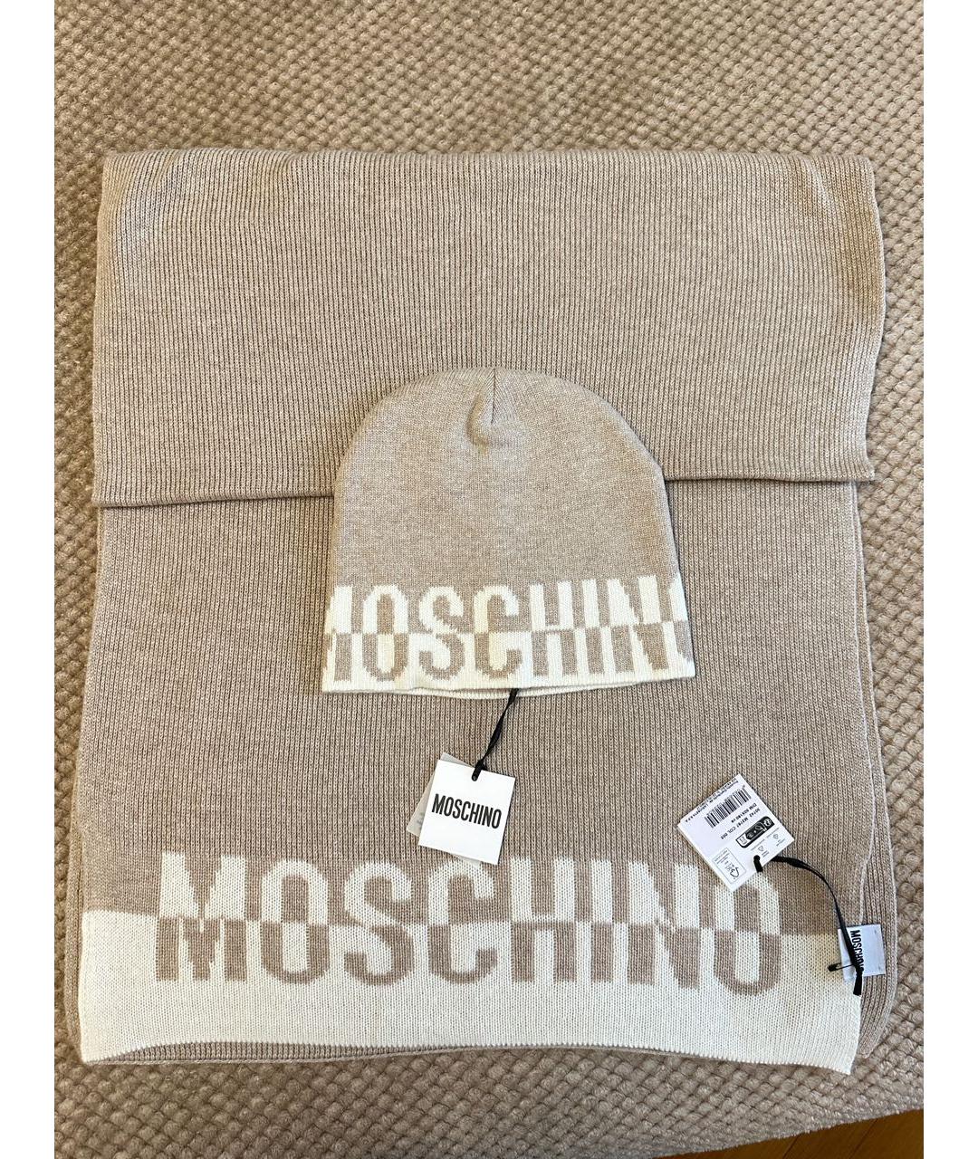 MOSCHINO Бежевая шерстяная шапка, фото 8