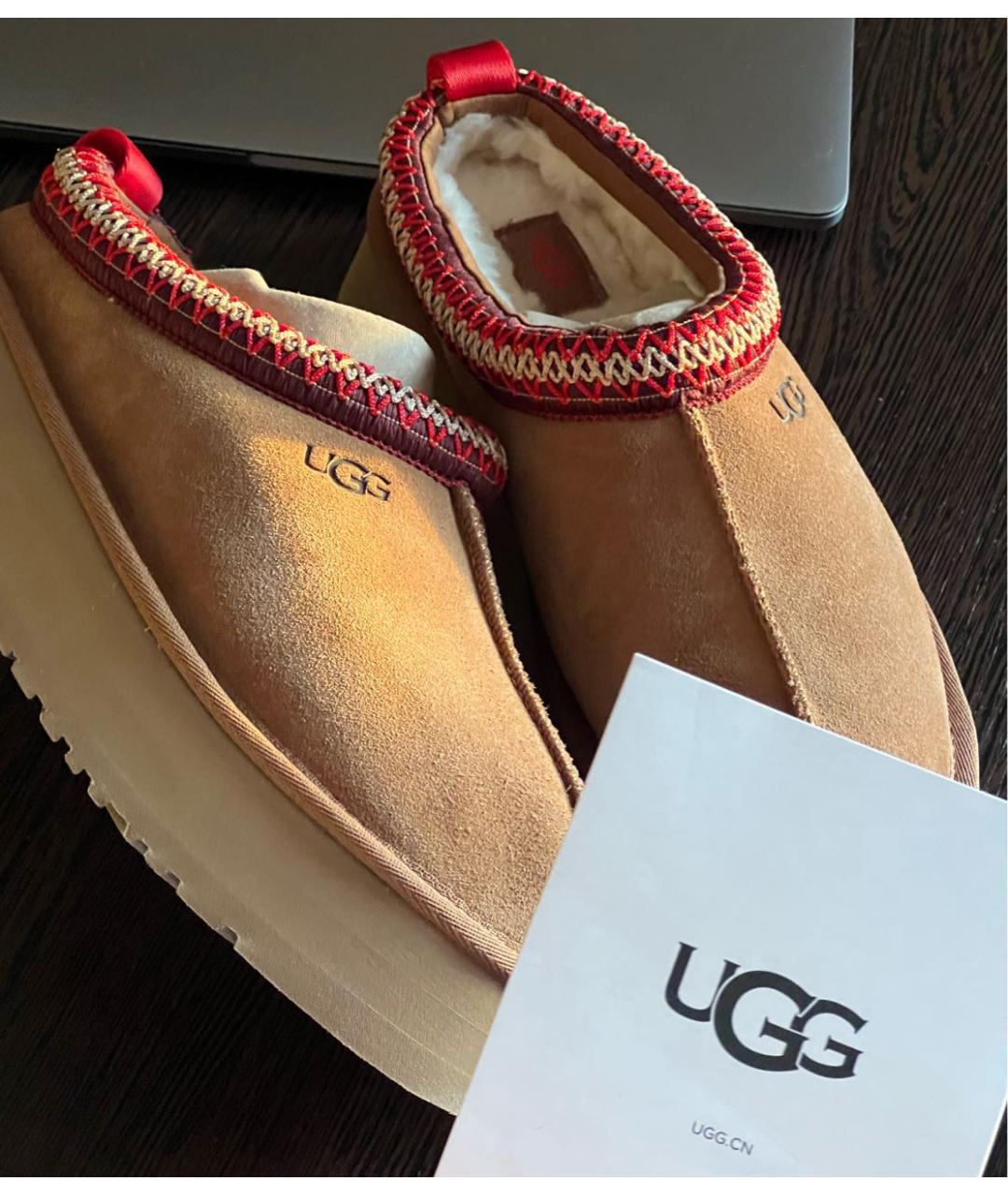 UGG AUSTRALIA Коричневые замшевые ботинки, фото 5