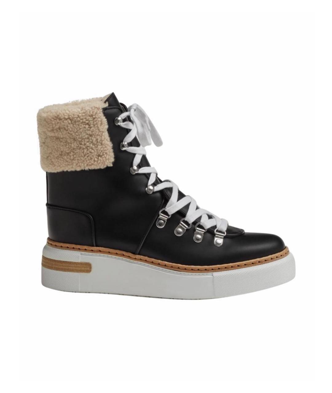 HERMES Черные кожаные ботинки, фото 4