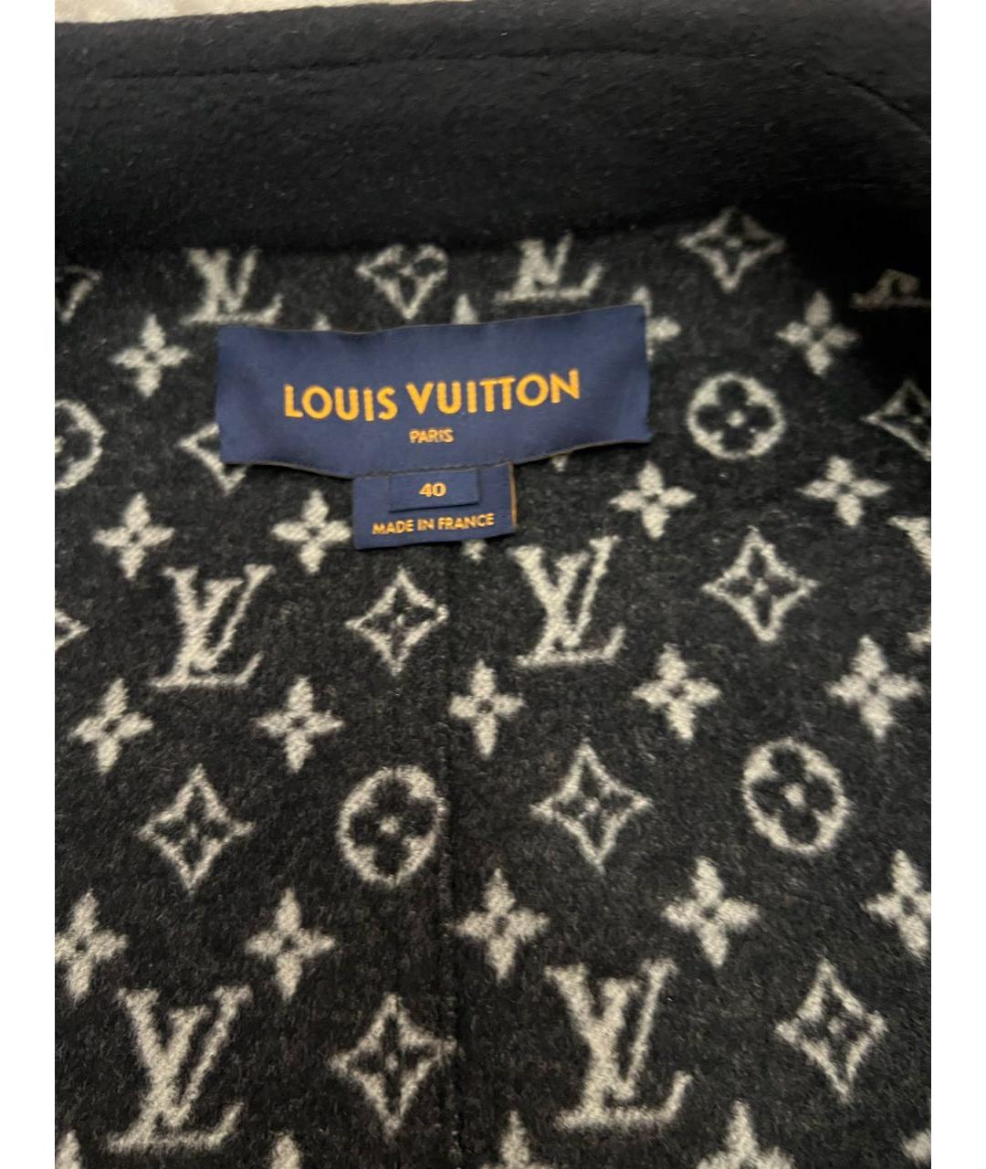 LOUIS VUITTON Черное шерстяное пальто, фото 3