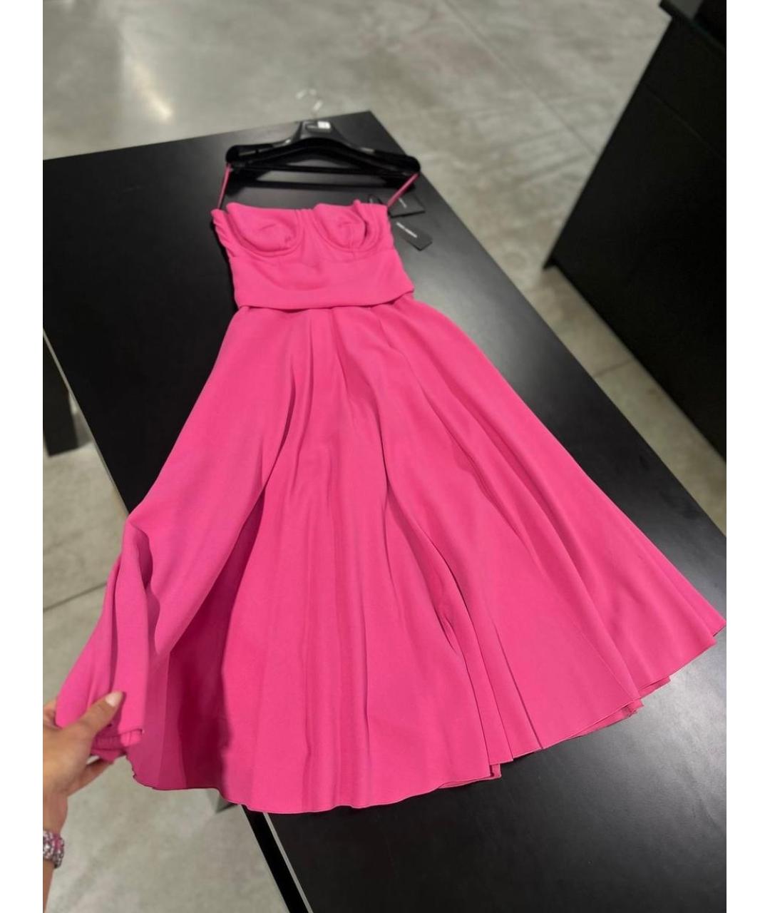 DOLCE&GABBANA Розовое коктейльное платье, фото 5