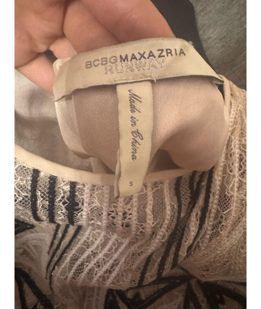 BCBG MAXAZRIA Бежевое кружевное коктейльное платье, фото 3